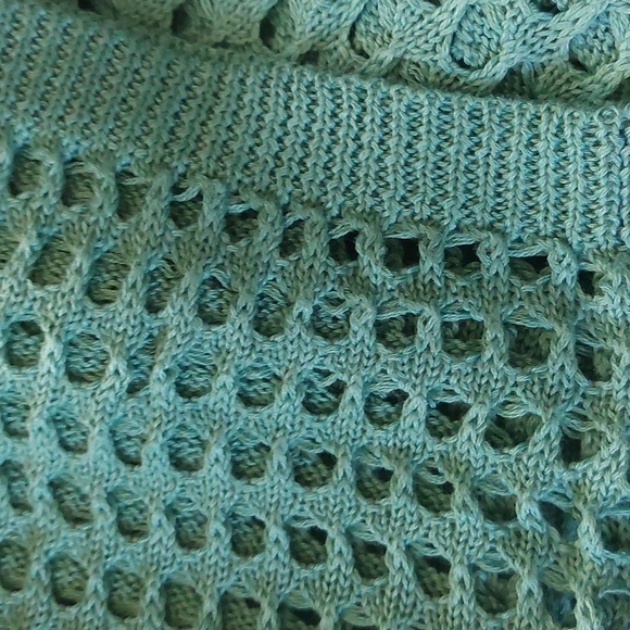 CUPSHE Crochet Cover Up Swimwear Scoop Neck Long Sleeve Boho Tunic Top Women M - Picture 4 of 8